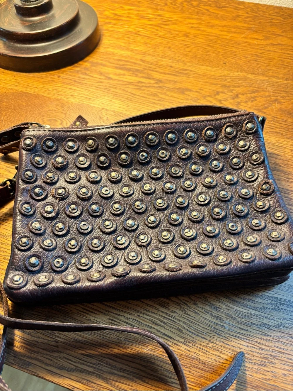 Frye Destroyed Jenna Studded Crossbody Bag